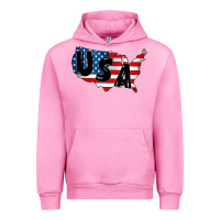 Fuchsia Pink Usa Urban Hoodie - CowhideDigitalArt