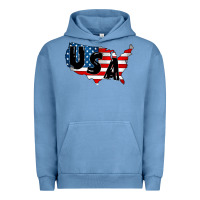 Pigment Pebble Blue Usa Urban Hoodie - CowhideDigitalArt