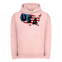 Pigment Salmon Usa Urban Hoodie - CowhideDigitalArt