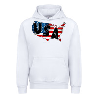 White Usa Urban Hoodie - CowhideDigitalArt