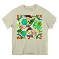 Mossy geography class seamless pattern Heavy Core Tee - BundleAndBundleShop