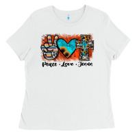 White peace love jesus Ladies Tee - JahusDesignShop