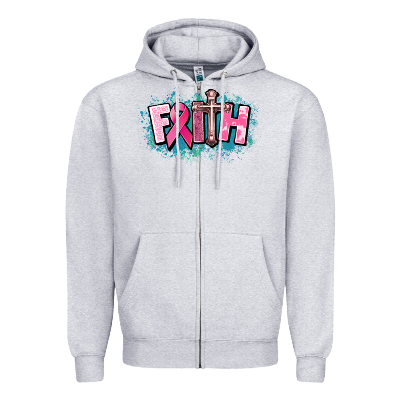 Cancer Faith Cross Zipper Hoodie by HowdyJamesFarm | Teevron