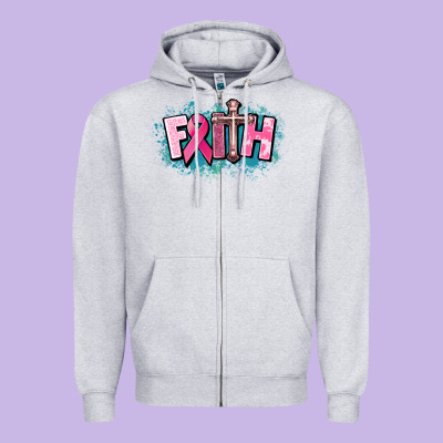 Cancer Faith Cross Zipper Hoodie Designed By Howdyjamesfarm