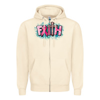 Sandshell Cancer Faith Cross Zipper Hoodie - HowdyJamesFarm