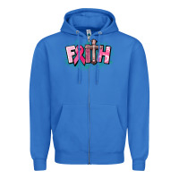 True Royal Cancer Faith Cross Zipper Hoodie - HowdyJamesFarm