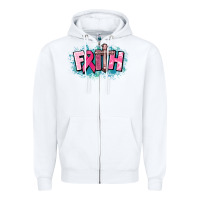White Cancer Faith Cross Zipper Hoodie - HowdyJamesFarm