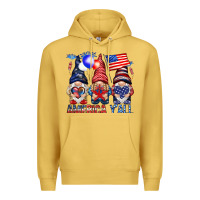 Antique Gold America y'all with gnomies Premium Hoodie - HowdyJamesFarm