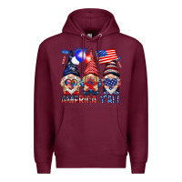 Burgundy America y'all with gnomies Premium Hoodie - HowdyJamesFarm