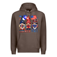 Coffee America y'all with gnomies Premium Hoodie - HowdyJamesFarm