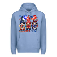 Colony Blue America y'all with gnomies Premium Hoodie - HowdyJamesFarm