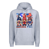 Heather Grey America y'all with gnomies Premium Hoodie - HowdyJamesFarm