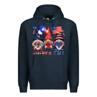 Navy America y'all with gnomies Premium Hoodie - HowdyJamesFarm