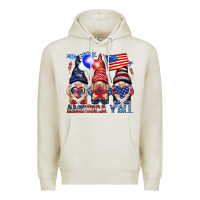Oatmeal Heather America y'all with gnomies Premium Hoodie - HowdyJamesFarm
