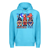 Ocean Blue America y'all with gnomies Premium Hoodie - HowdyJamesFarm