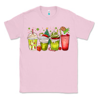 Bubblegum Pink Christmas characters coffee cups Classic Tee - MaliasSmallBusiness