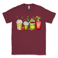 Burgundy Christmas characters coffee cups Classic Tee - MaliasSmallBusiness