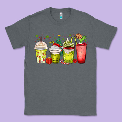 Christmas Characters Coffee Cups Classic Tee Designed By Maliassmallbusiness