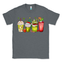 Charcoal Heather Christmas characters coffee cups Classic Tee - MaliasSmallBusiness