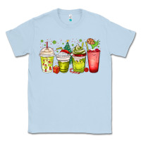 Dusty Blue Christmas characters coffee cups Classic Tee - MaliasSmallBusiness