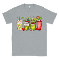 Heather Grey Christmas characters coffee cups Classic Tee - MaliasSmallBusiness