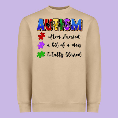 I'm A Hot Mess Always Stressed And Proudly Autism Heavyweight Sweatshirt Designed By Artiststas