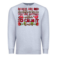 Heather Grey roses are red chocolates are brown Premium Sweatshirt - OliviaCreatesArt