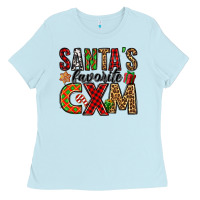 Baby Blue santa's favorite cxm Ladies Tee - Jasminsmagicworld
