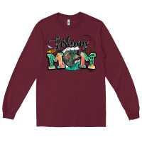 Burgundy fishing mom Long Sleeve Tee - LillyAllenDesigns
