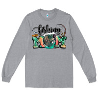 Heather Grey fishing mom Long Sleeve Tee - LillyAllenDesigns