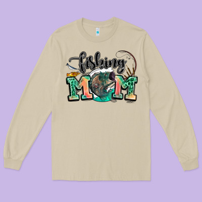 Fishing Mom Long Sleeve Tee Designed By Lillyallendesigns