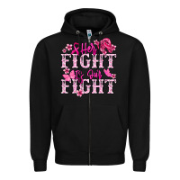 Black Her fight is our fight Cancer Awareness Zipper Hoodie - HowdyJamesFarm