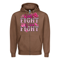 Chestnut Her fight is our fight Cancer Awareness Zipper Hoodie - HowdyJamesFarm
