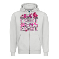 Dove Grey Her fight is our fight Cancer Awareness Zipper Hoodie - HowdyJamesFarm