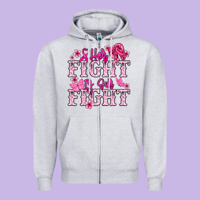 Her Fight Is Our Fight Cancer Awareness Zipper Hoodie Designed By Howdyjamesfarm