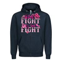Navy Her fight is our fight Cancer Awareness Zipper Hoodie - HowdyJamesFarm