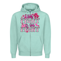 Seafoam Her fight is our fight Cancer Awareness Zipper Hoodie - HowdyJamesFarm
