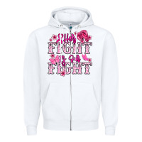White Her fight is our fight Cancer Awareness Zipper Hoodie - HowdyJamesFarm
