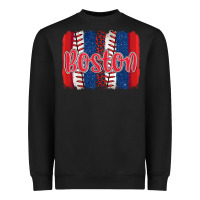 Black boston baseball team spirit brushstrokes Heavyweight Sweatshirt - Artiststas