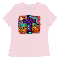 Bubblegum Pink halloween cross Ladies Tee - JahusDesignShop
