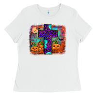 White halloween cross Ladies Tee - JahusDesignShop