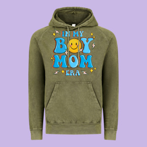 In My Boy Mom Era Vintage Hoodie Designed By Maliassmallbusiness
