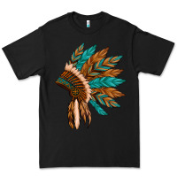 Black native american indian headdress Premium Tee - Artiststas