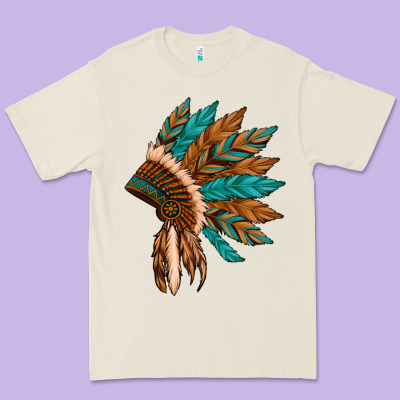 Native American Indian Headdress Premium Tee Designed By Artiststas