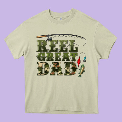 Reel Great Dad Heavy Core Tee Designed By Artiststas