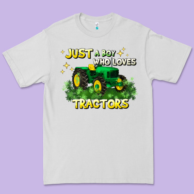 Just A Boy Who Loves Tractors Premium Tee Designed By Jahusdesignshop