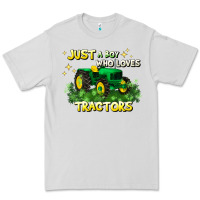 Dove Grey just a boy who loves tractors Premium Tee - JahusDesignShop