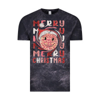 Cloud Black merry christmas smiling face Vintage Tee - MaliasSmallBusiness