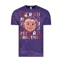 Cloud Purple merry christmas smiling face Vintage Tee - MaliasSmallBusiness