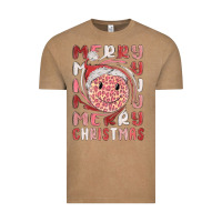 Vintage Coffee merry christmas smiling face Vintage Tee - MaliasSmallBusiness